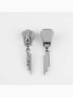 Бегунок для молнии «Трактор», №8, «Стразы», 10 шт., цвет никель