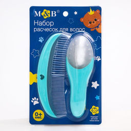 Расчёска детская, щётка для волос в наборе «Мишка Принц», бирюзовый