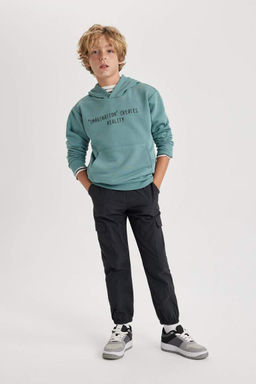 Толстовка с капюшоном и принтом для мальчиков - Defacto фото 5