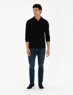 Siyah Slim Fit Basic Sweatshirt - Pierre cardin фото 4