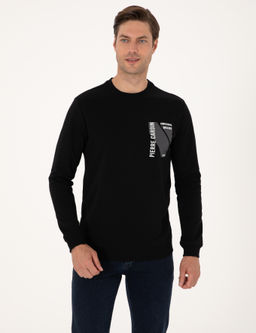 Siyah Regular Fit Sweatshirt - Pierre cardin фото 3