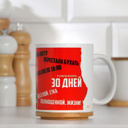 Кружка сублимация Села на диету, с нанесением