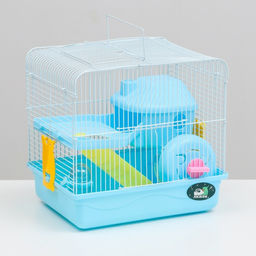 Клетка для грызунов Пижон, двухэтажная с наполнением 31 х 24 х 29 см, голубая