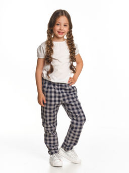 Брюки для девочки в клетку UD 7146 клетка - Mini maxi фото 4