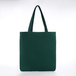Сумка текстильная шопер без застёжки, 33×4×35 см, однотонная, зелёная