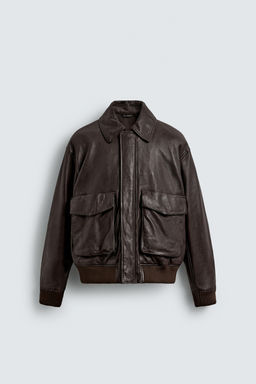 LEATHER JACKET WITH POCKETS - Zara фото 8