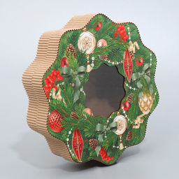 Коробка новогодняя подарочная «Венок», 21×22×5 см