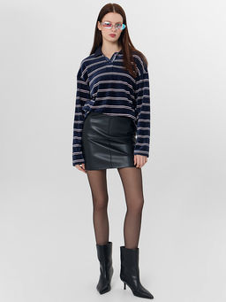 Поло женское синее в полоску