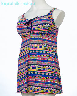 318001 узор Купальник раздельный платье (56-64)