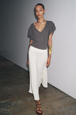 COTTON - LINEN BLEND T-SHIRT - Zara фото 2