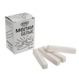 Цена за 8 шт. Мелки белые «АЛГЕМ», в наборе 12 штук, квадратные