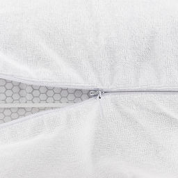 Чехол непромокаемый на подушку 45х45см "Аквамембрана", на молнии, махровый (хлопок 100%) / PUR мембрана, упаковка "классическая", LDPE 14,5х23см, еврослот, "Домашняя мода" (Россия)