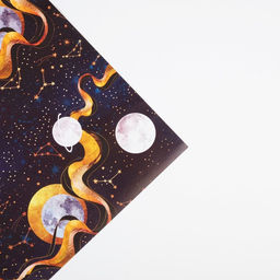 Цена за 10 шт. Бумага упаковочная глянцевая «Космическая», 70 х 100 см