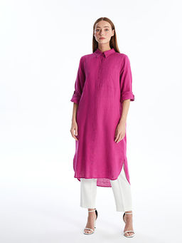 Oversize %100 Keten Kad?n G?mlek Tunik