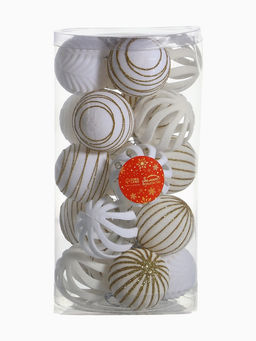 Ёлочные шары набор 20 шт., d=6 см, Бархат. Феерия белый - Зимнее волшебство фото 6