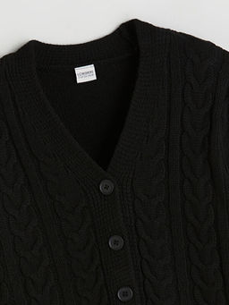 V Yaka ?rg?l? K?z ?ocuk Triko H?rka