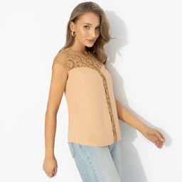 Топ комбинированный с кружевом, Громко и смело