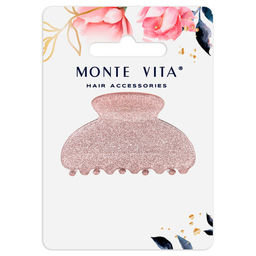 Краб для волос 5,2 см, с глиттером, розовый, MONTE VITA (МОНТЕ ВИТА)