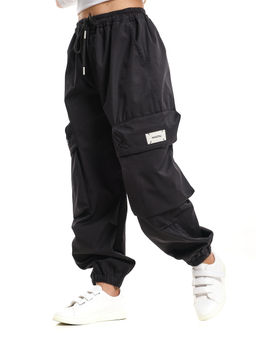 Джоггеры карго брюки унисекс 33-67077 черный - Mini maxi фото 2