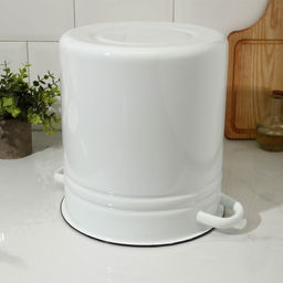 Кастрюля - бак эмалированная, 12 л, d=26 см, цилиндрическая, белая