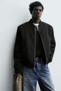 CAZADORA BOMBER COMBINADA / Negro - Zara фото 6