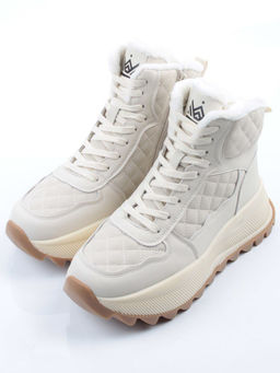 04-PAML06-2Z LT. BEIGE Ботинки зимние женские (натуральная кожа, 100% шерсть) - Фабричный китай фото 3