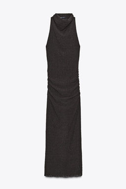TEXTURED HALTER LONG DRESS - Zara фото 7