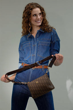 Женская коричневая сумка через плечо Неожиданная скидка в корзине