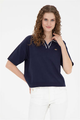 Женский темно-синий свитер