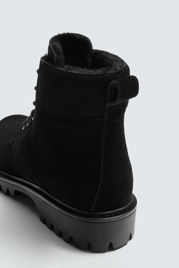 SPLIT SUEDE BOOTS WITH SHEEPSKIN LINING - Zara фото 3