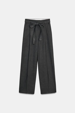 PINSTRIPED TROUSERS WITH BELT - Zara фото 5