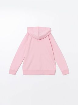 Kap??onlu Basic Uzun Kollu K?z ?ocuk Fermuarl? Sweatshirt