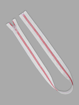 Цена за 10 шт. Молния «Спираль», №5, разъёмная, замок автомат, 70 см, белая, красная