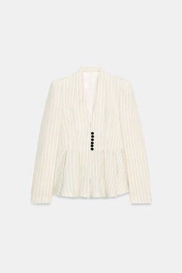 BLAZER RAYAS PEPLUM / Crudo / Marr?n - Zara фото 9