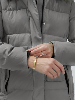 Куртка женская зимняя с мехом енот премиум класса серого цвета 3215Sr - Visdeer фото 17