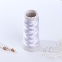 Нить атласная для вышивания, 120D/2, 700 м, белая