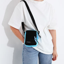 Сумка молодёжная на молнии, 1 наружный карман, цвет чёрный/голубой - Simaland фото 6