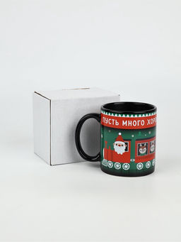 Кружка-хамелеон керамическая, новогодняя «Много хорошего», 350 мл