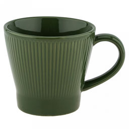 Сириус Кружка фарфоровая 350мл, д10см h9,1см, цветной, глянцевая глазурь, рельефный декор, цвет - темно-зеленый, д/горла 9см, д/основания 6,5см, в коробке (Китай) - Домашняя мода фото 2