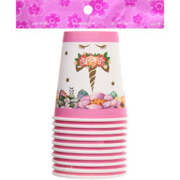 Цена за 6 шт. Стакан бумажный 0,2л в наборе 10 шт "Цветочный рай"