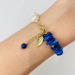 Браслет из Жемчуга и Лазурита 16 см +
