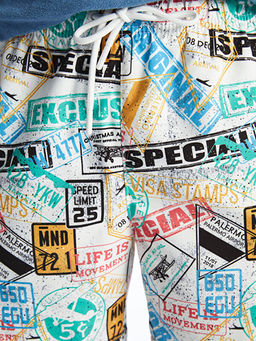 K?sa Boy Desenli Erkek Deniz ?ortu