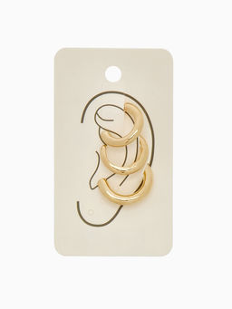 Серьги каффы Трио, набор 3 шт. цвет золото - Qf фото 3