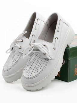 06-YG104-1 WHITE Туфли летние женские (натуральная кожа)