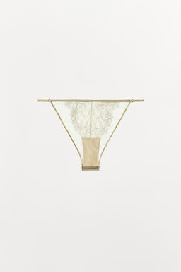 BRAGUITA ENCAJE BORDADOS / Crudo / Beige - Zara фото 4