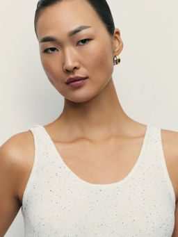 Вязаный топ из хлопка с пайетками / Zarina фото 6