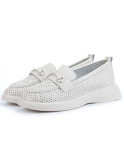03-YD14-2D MILK WHITE Лоферы женские (натуральная кожа)