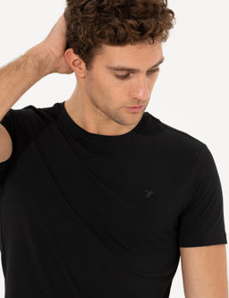 Черная облегающая базовая футболка