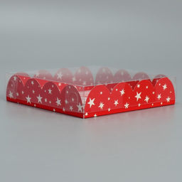 Цена за 5 шт. Коробка для кондитерских изделий с пластиковой крышкой «Сказочного Нового года», 13×13×3 см