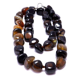 Бусы из камня Коричневый агат - стабильность и изобилие